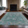 Machine Washable Indoor/Outdoor Xhevrie Teal Rug