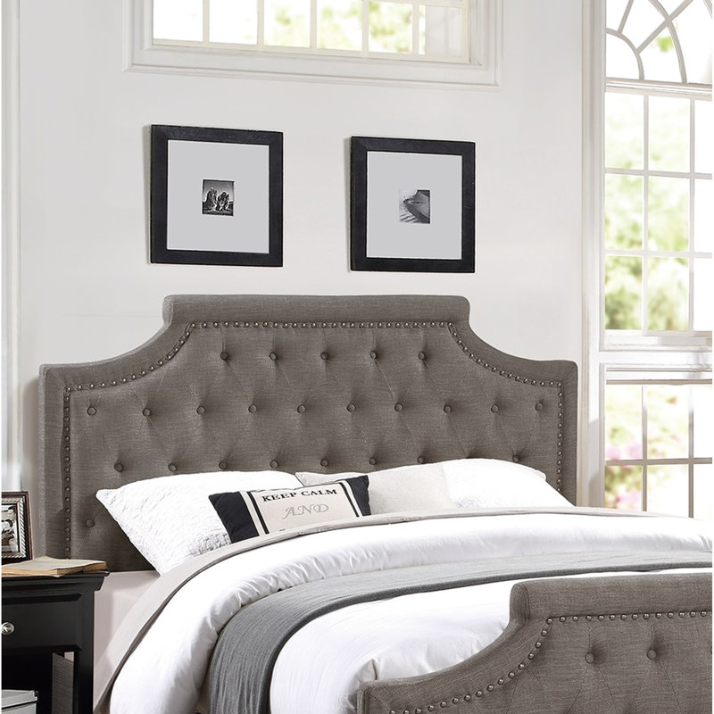 Lit pour très grand lit moderne en polyfibre brun, tête de lit et tête de lit en bois