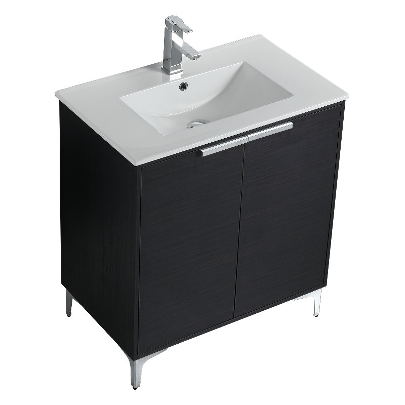 Ensemble de meuble-lavabo simple 30 po Damontrae, Chrome poli