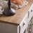 Brown White Solid Wood Iron Glass Sideboard