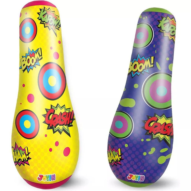 Sac de boxe gonflable à double face de 47 pouces pour enfants avec fonction de rebond (paquet de 1)