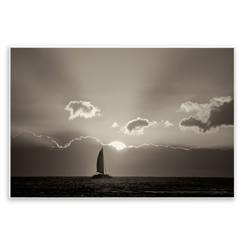 «Sun Peeking Over Boat», art mural par Dennis Frates, H 13 po x l 19 po