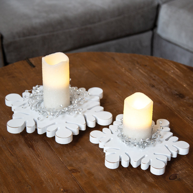 12.5'' H Wood Tabletop Candle Accessories