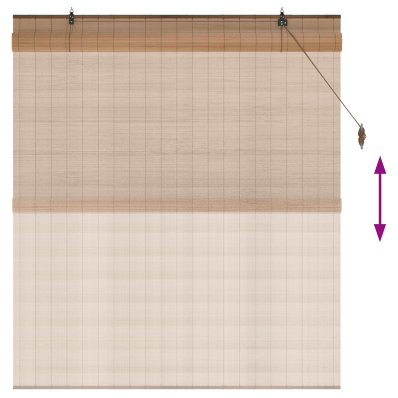 Bamboo Roller shade, Brown, 130 cm W x 160 cm L