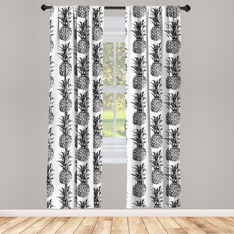 Pineapple Semi-Sheer Rod Pocket Sliding Panel, 28" x 63"