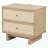 Beige Oak 2-Drawer Nightstand Bedside Table