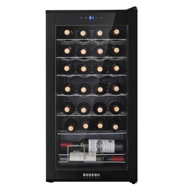 28 Bottle Wine Refrigerator Quiet Freestanding Mini Fridge For Red, White, And Sparkling Wines, Digital Thermostat, Ideal For Home, Kitchen, Or Bedr