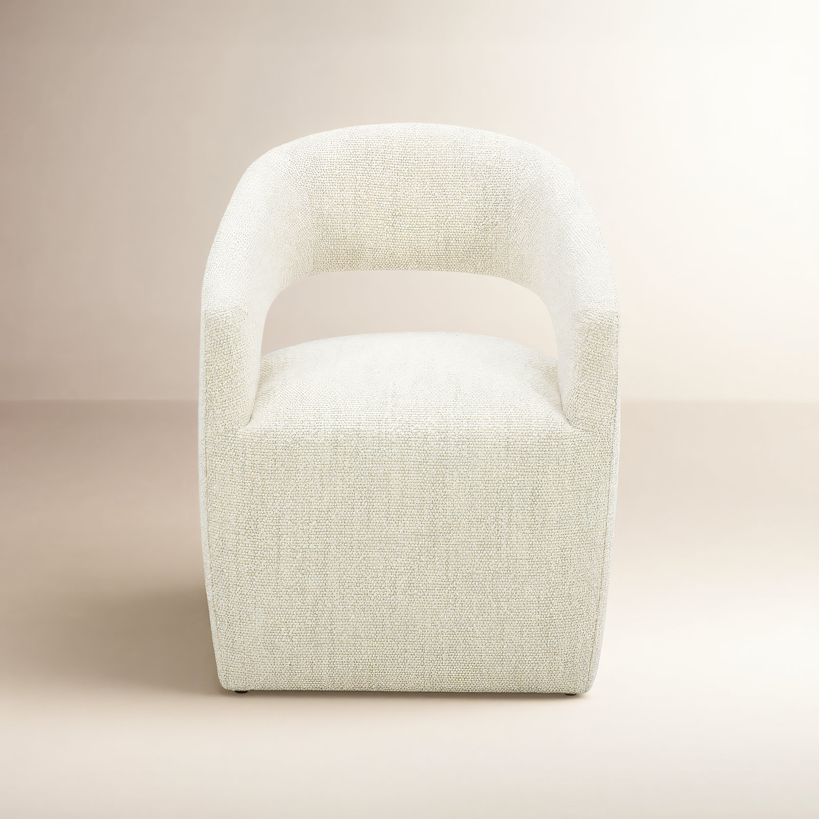 Camino Dining Armchair, Off White Boucle