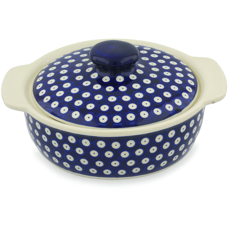 Polmedia Round Stoneware Casserole Bakeware