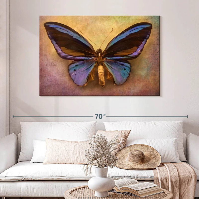Brampt papillon mauve, H 32 po x l 48 po
