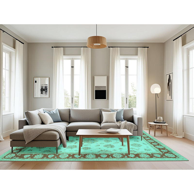 Tapis oriental bleu Adeebah, Rectangle 8 pi x 12 pi
