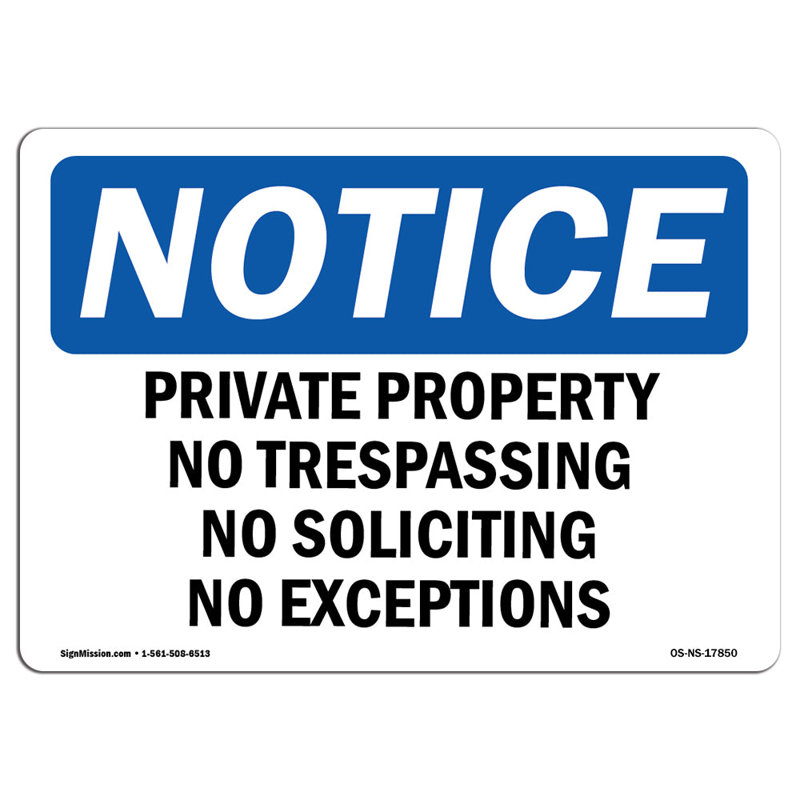 Signe de propriété privée sans intrusion