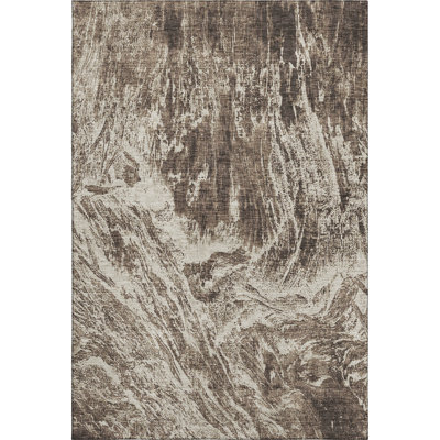 Premium Machine Washable Prisco Brown Rug