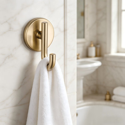 Towel Hooks Champagne Bronze Single Bathroom Hooks Wall Mounted