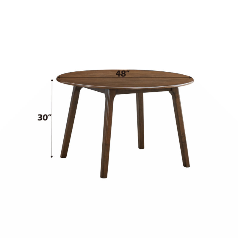 Table de salle à manger ronde à finition noyer