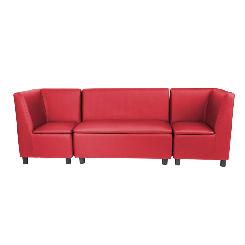 Ensemble de chaises de coin modulaires avec canapé, 3 pièces Kid Comfort - rouge, Rouge