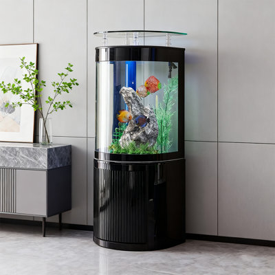 Semi-Circular Bottom-Filter Aquariums Tank with Top Bar