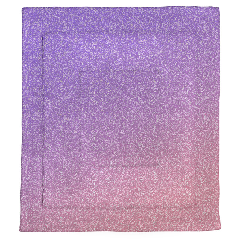 Édredon réversible en microfibre Dana Strider, Édredon très grand, Floral rose / mauve