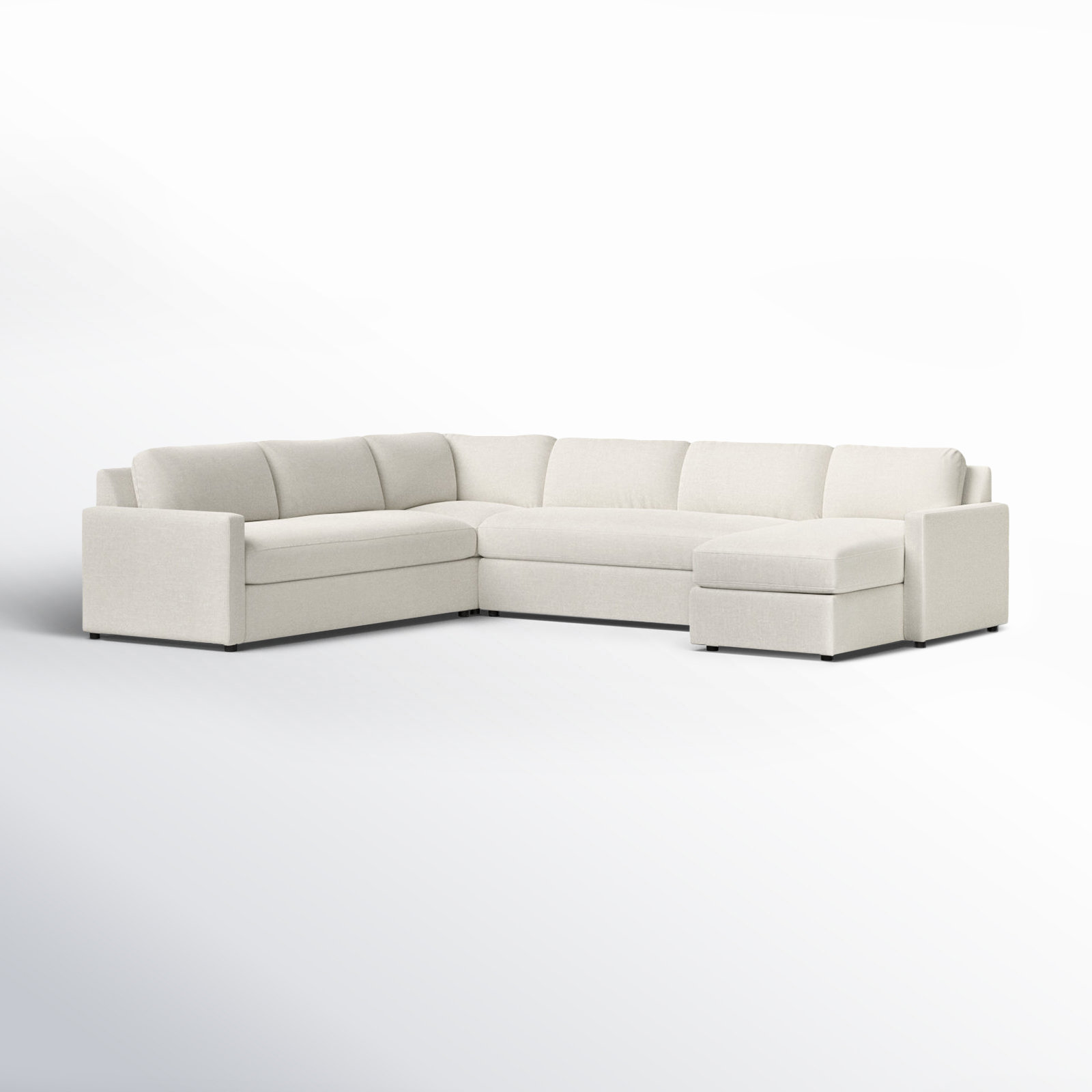 Damari Upholstered U-Sectional, Nomad Snow Crypton® Chenille, Right Hand Facing
