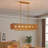 6-light Adjustable Gold Rattan Chandelier