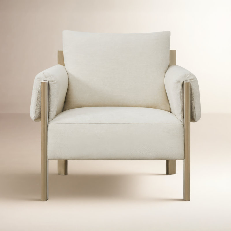 Chaise d'appoint Mid-Century Galway Melksham 33,26 po, Brun, Lin lin