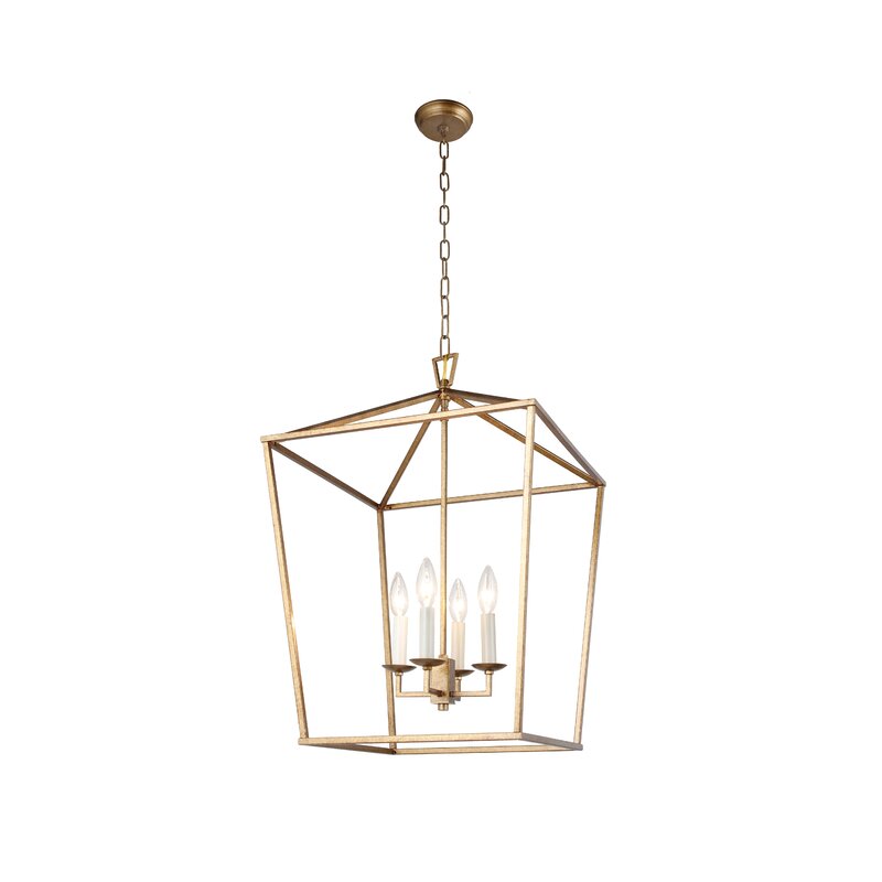 Gracie Oaks Belicia 4 - Light Dimmable Lantern Geometric Chandelier ...
