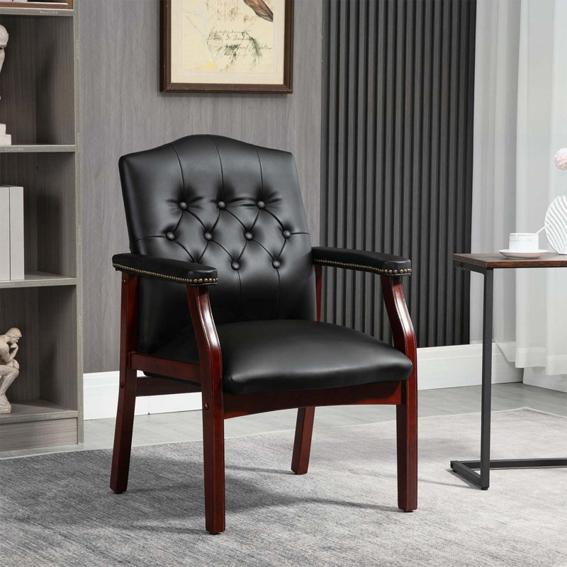 Chaises d'invités de réception avec siège et accoudoirs rembourrés, conception ergonomique à dossier moyen pour un usage confortable au bureau et en réunion