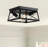 2-light Black Finished Cage Classic Modern Dimmable Flush Mount Light