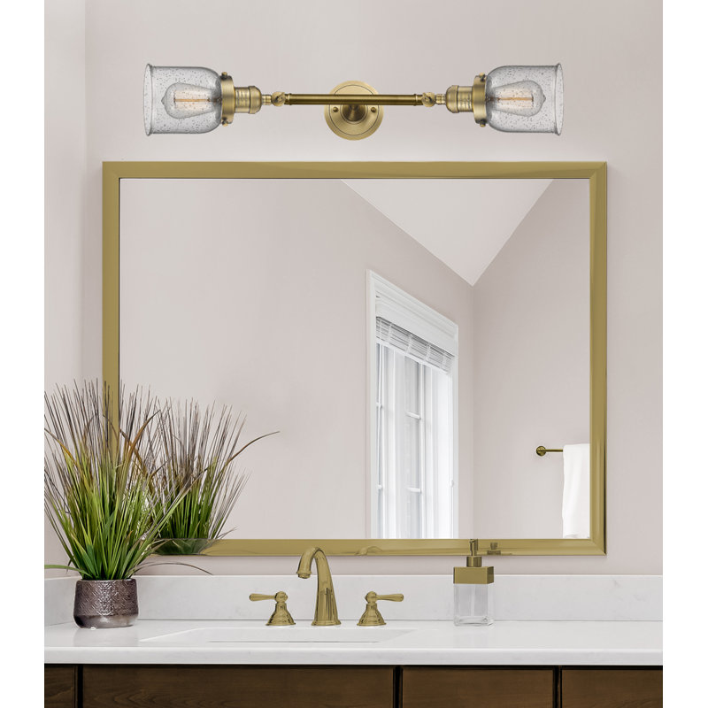 Éclairage de salle de bain à intensité variable 2 lumières Aloysia, Laiton brossé