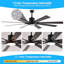 Ventilateur de plafond moderne en bois avec lumière et télécommande, moteur à courant continu réversible à 6 vitesses et ventilateur de plafond