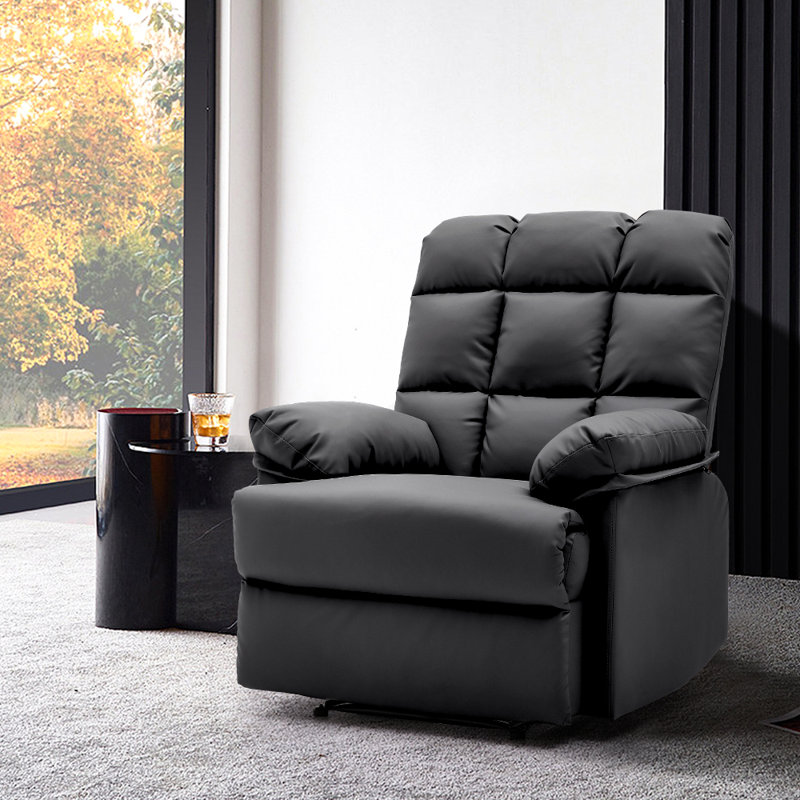 Upholstered Recliner Armchair, Black