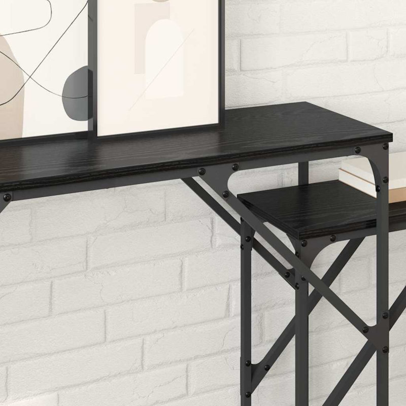 100cm Console Table, Black Oak