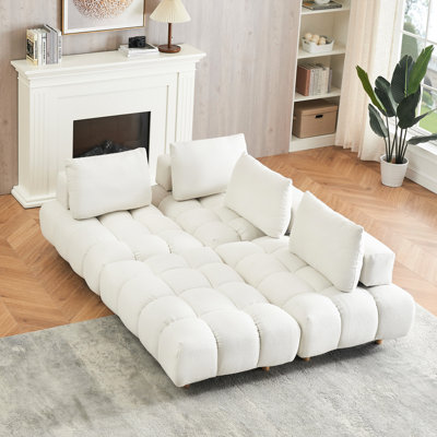 120 pouces de long beige avec une éponge pour le confort des pieds en bois massif et