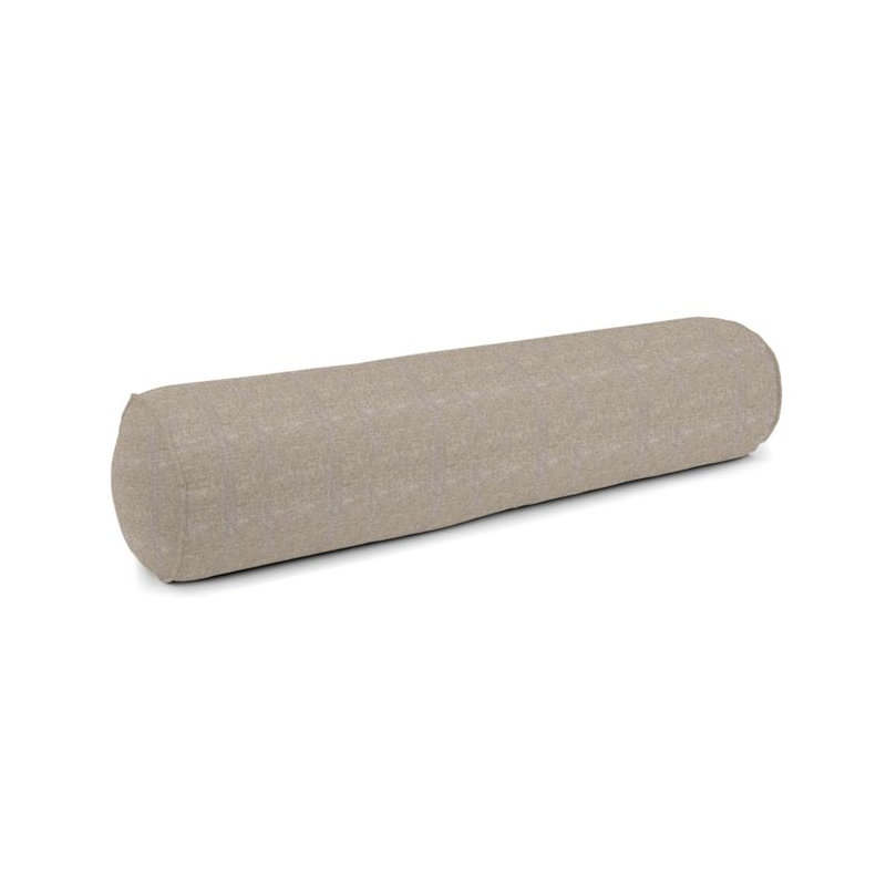 Linen Bolster Pillow Cover & Insert, 8" x 24", Light Gray