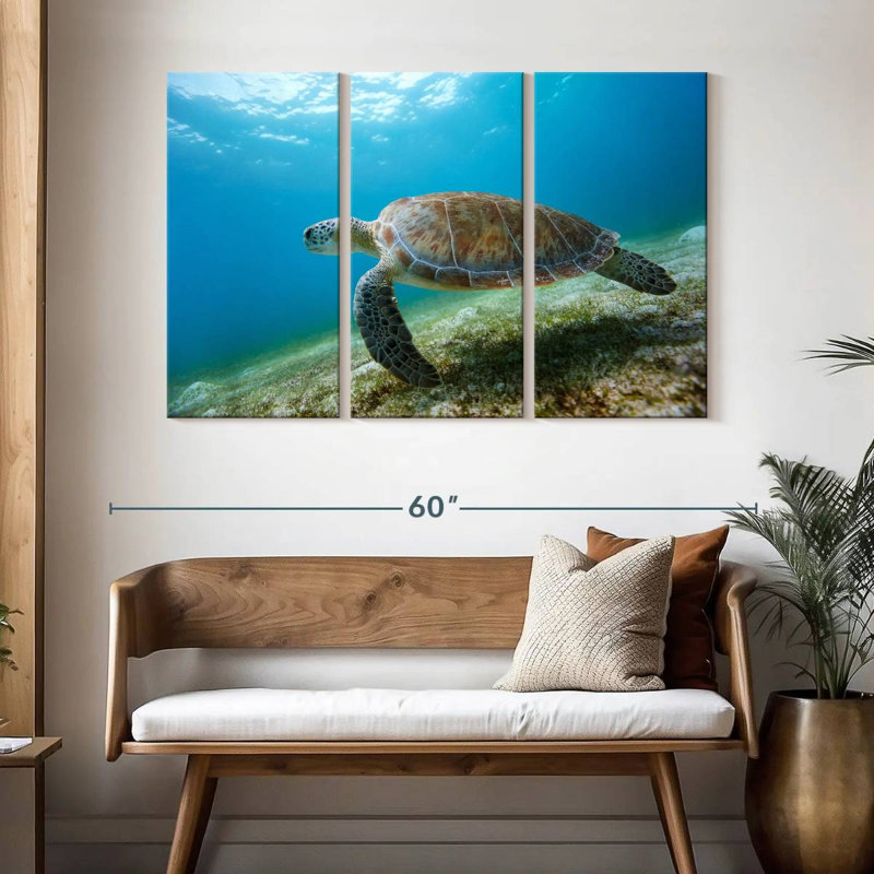 Brampt Hawksbill Turtle In Motion, 32" H x 50" W