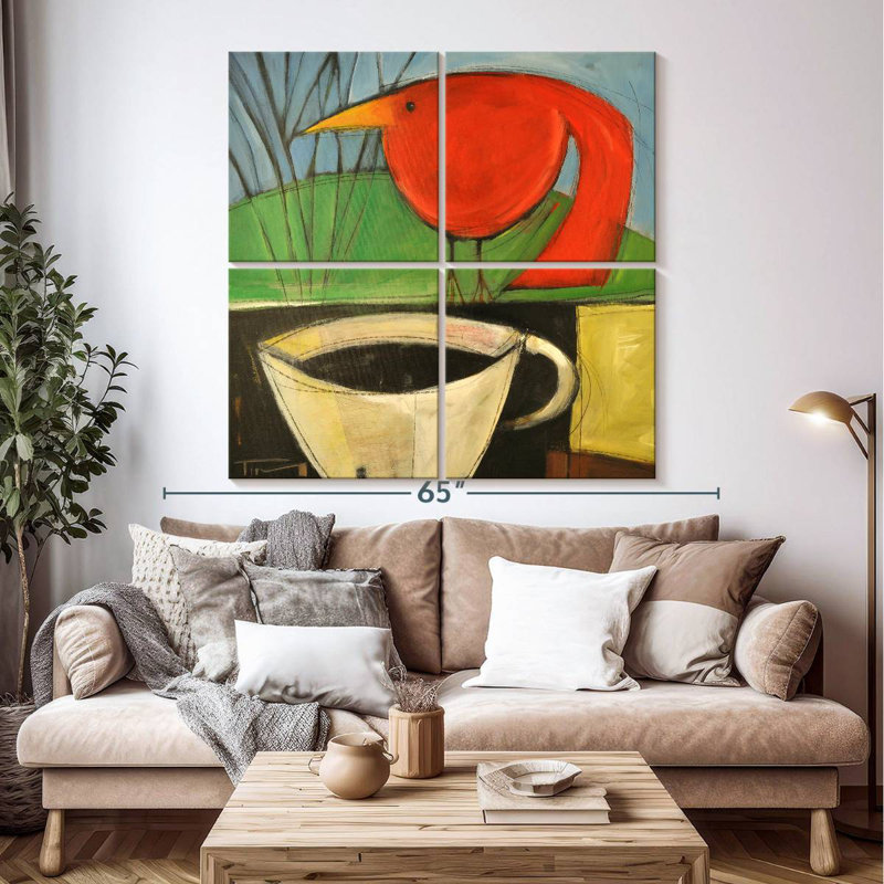 Brampt Coffee And Red Bird, 50" H x 50" W