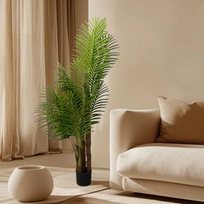 XBrand 59.1in Artificial Palm Tree – Realistic Faux Tropical Indoor Plant