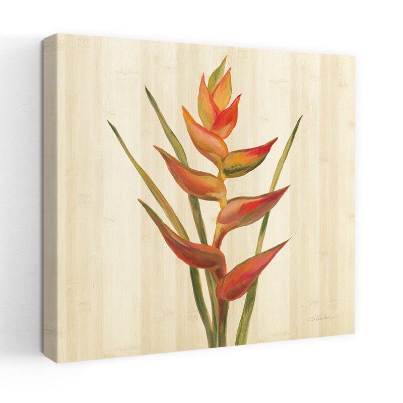 Jardin tropical I, art floral abstrait, H 18 po x l 18 po