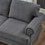 83 po, trois places de style américain, ronde, confortable en éponge, siège de rangement gris de 83 po avec décoration clous argentés, coussins à ressorts et housses amovibles beiges-18023333