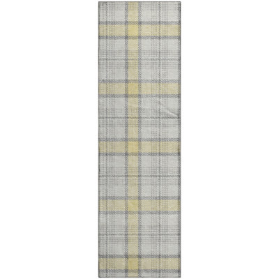 Premium Machine Washable Corum AMF1052 Plaid Rug