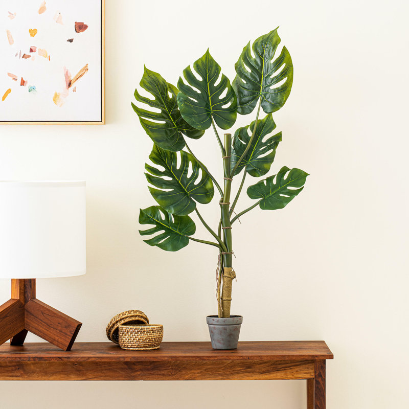 38" Artificial Potted Grand Split Philodendron Tree.