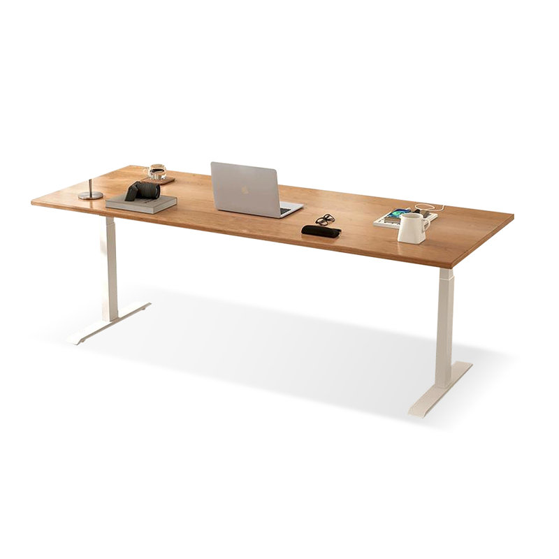 Brown Rectangular Hight adjustable Solid wood Desks, 24.8" H x 78.74" W x 31.5" D