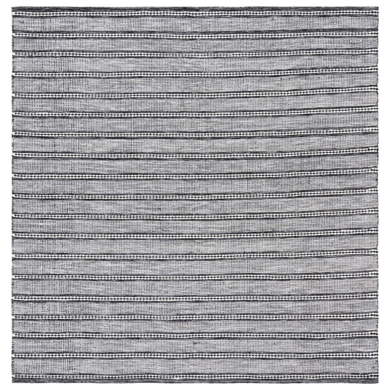 Kilim Hand Woven Performance Striped Rug, Square 6'