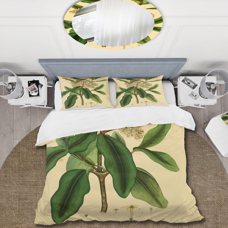 Ensemble de housse de couette traditionnel Vintage Plant Life I - microfibre de polyester