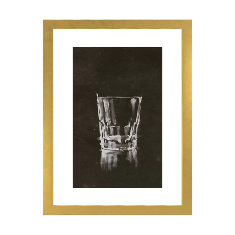 "Crystal Bar VI" par Ethan Harper, reproduction d’art, H 24 po x l 16 po x P 1 po, Papier encadré doré, Blanc