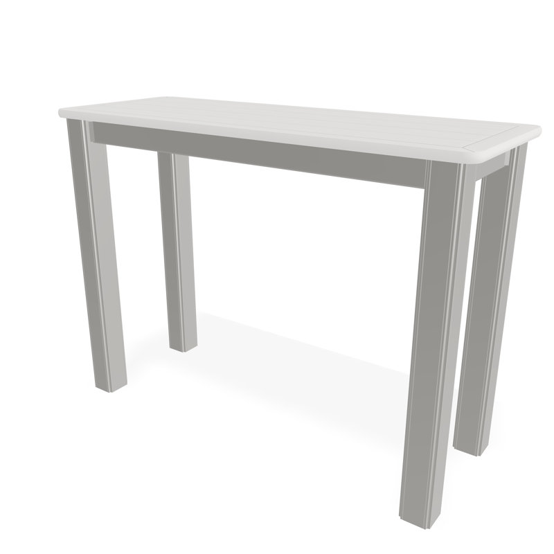 Table de bout d'extérieur 10 po x 27 po en polymère de qualité marine, Brun / neige