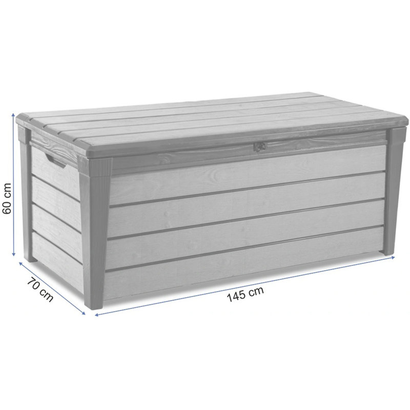 Keter Brushwood 454L Storage Box- Brown, Grey