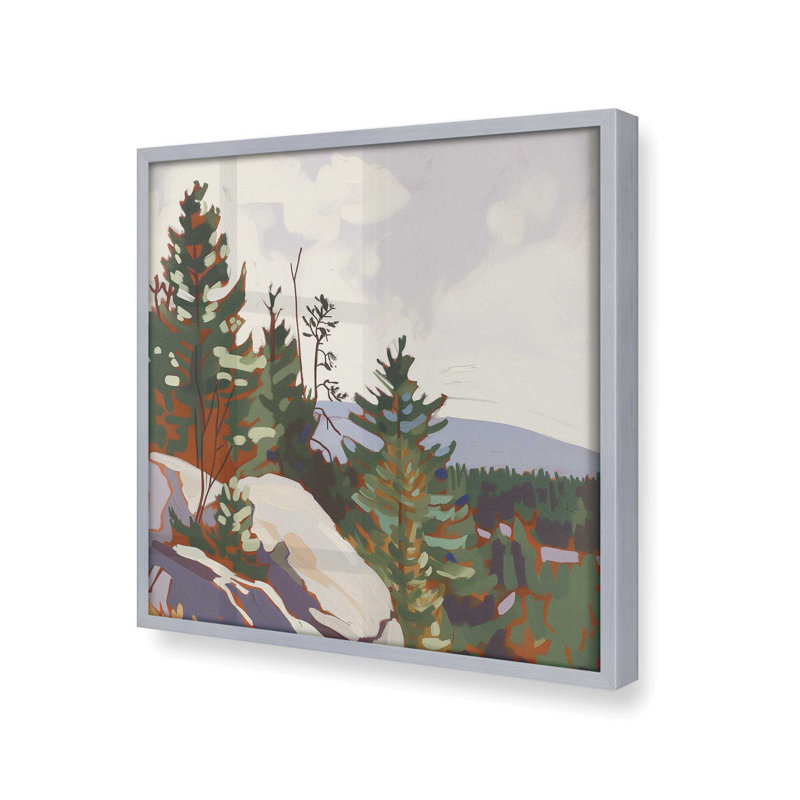 «Mountain Rocks And Pines I», Chrome poli, H 21,75 po x l 21,75 po
