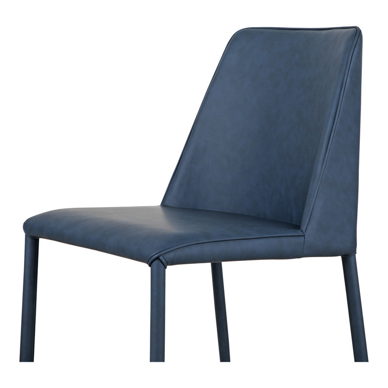 Nora Upholstered Dining Chair, Blue Faux Leather