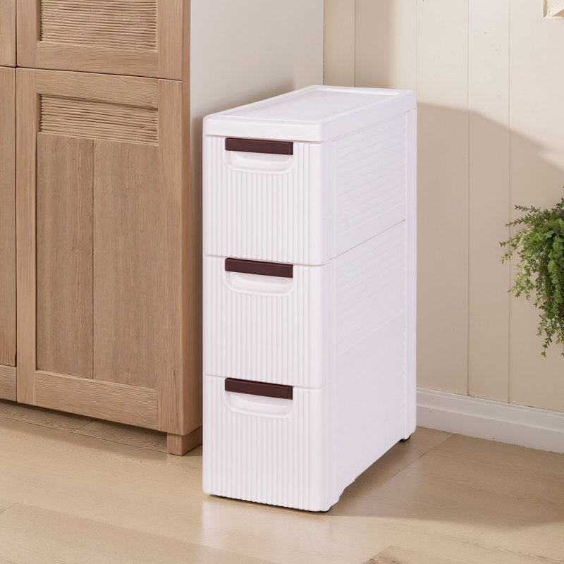 Armoire à tiroirs de rangement en plastique à 3 niveaux Abdullah - Tour de rangement empilable avec 4 bacs coulissants pour placard, chambre, salle de bain, bureau